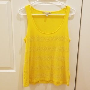 Yellow sparkly tank top